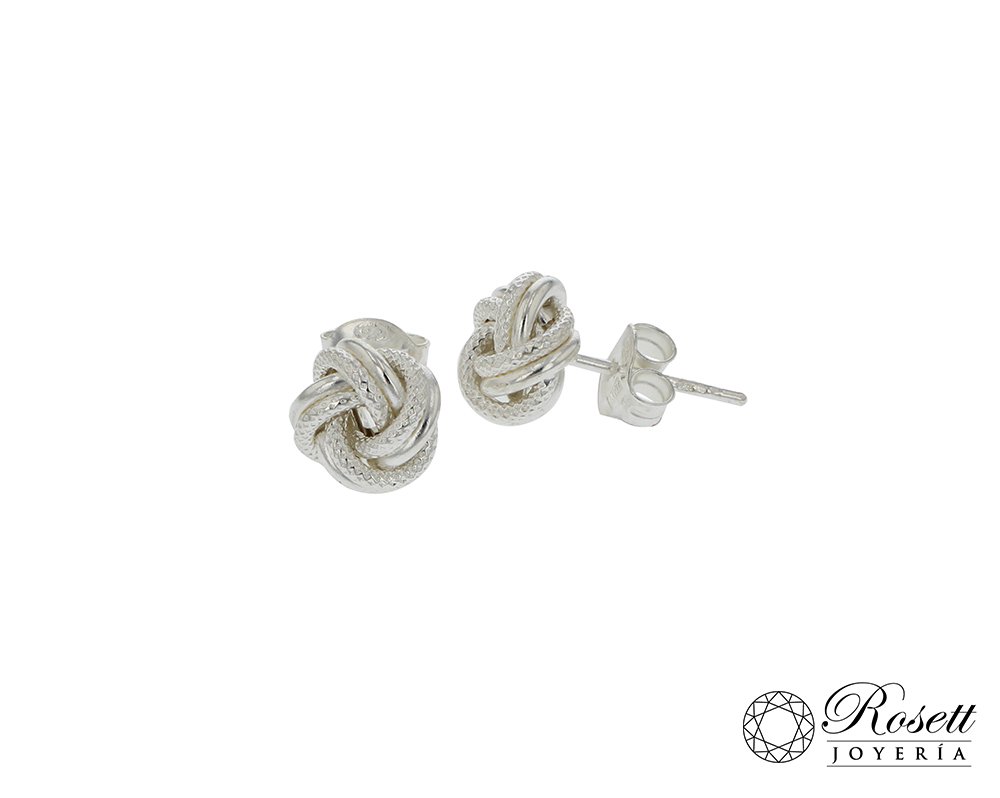 1120035.jpg Aretes De Plata 925 Nudo Tallado Pequeño Cierre Mariposa 1,2Gr - Imagen 1