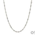 Cadena De Plata Singapur 45Cm Cierre Resorte 3,2 G
