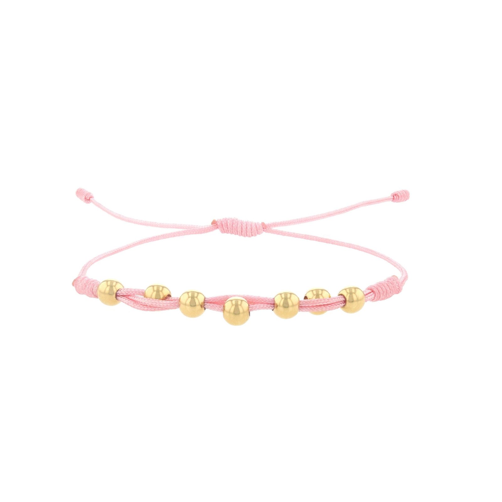 PT05JJ-02-scaled-1.jpg Pulsera De Oro Con Hilo Rosado Con Esferas De 18K - Imagen 1