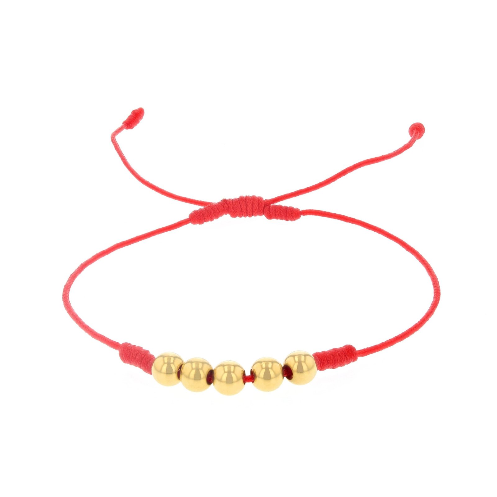 PT12JJ-02-scaled-1.jpg Pulsera Hilo Rojo Con Esferas De Oro 18K - Largo - Imagen 1