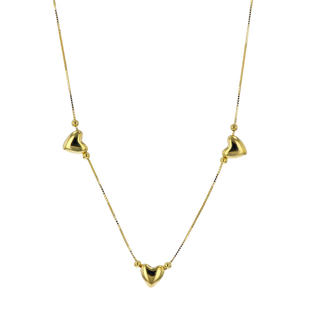 A067-0027-0000033304-01.jpg Collar Corazones Y Bolitas 18K - Imagen 1