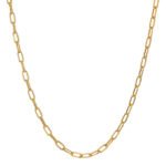 Cadena Tejido Paper Clip Hueco Hilo Cuadrado Oro 18K Ancho