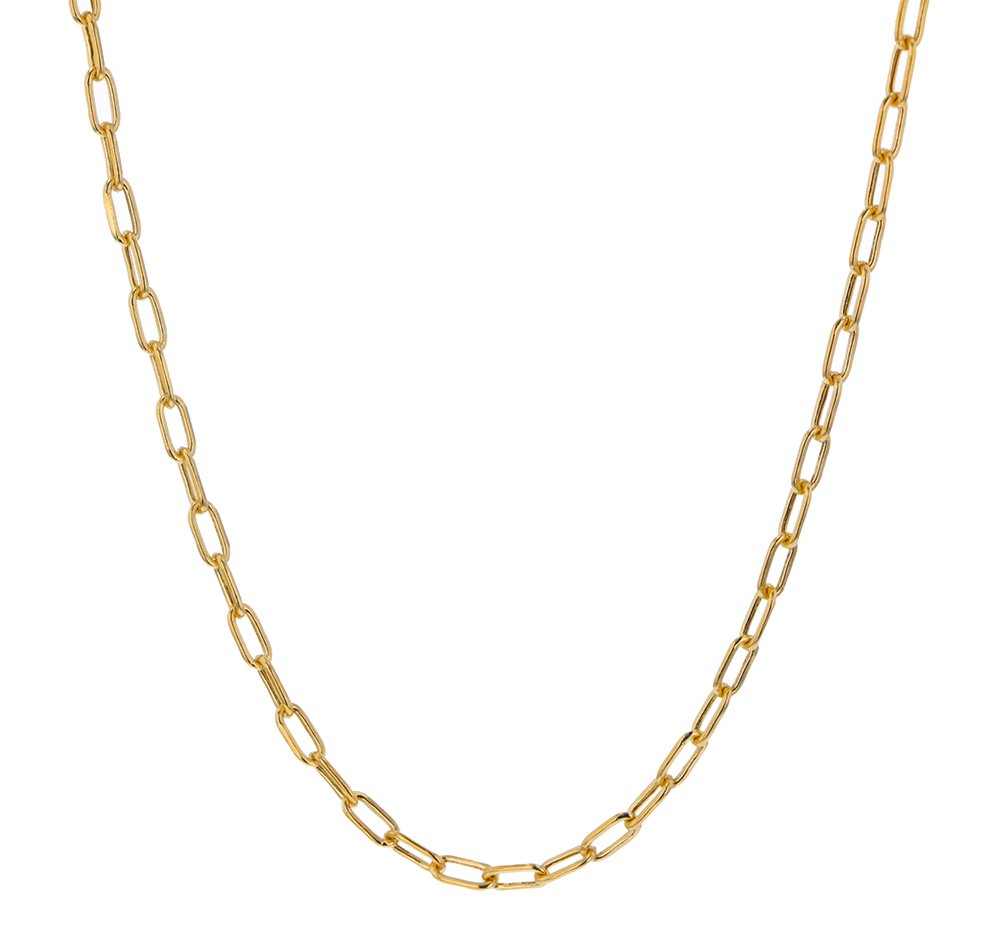 A067-0027-0000033624-01.jpg Cadena Tejido Paper Clip Hueco Hilo Cuadrado Oro 18K Ancho - Imagen 1