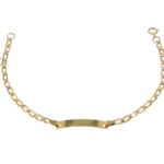Pulsera Con Placa Para Bebé Oro 18K Ancho