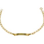 Pulsera Con Placa Para Bebé Oro 18K Ancho