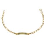 Pulsera Con Placa Para Bebé Oro 18K Ancho