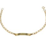 Pulsera Con Placa Para Bebé Oro 18K Ancho
