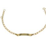 Pulsera Con Placa Para Bebé Oro 18K Ancho