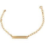 Pulsera Con Placa Para Bebé Oro 18K Ancho