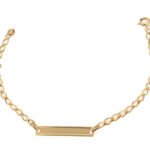 Pulsera Con Placa Para Bebé Oro 18K Ancho