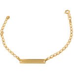 Pulsera Con Placa Para Bebé Oro 18K Ancho