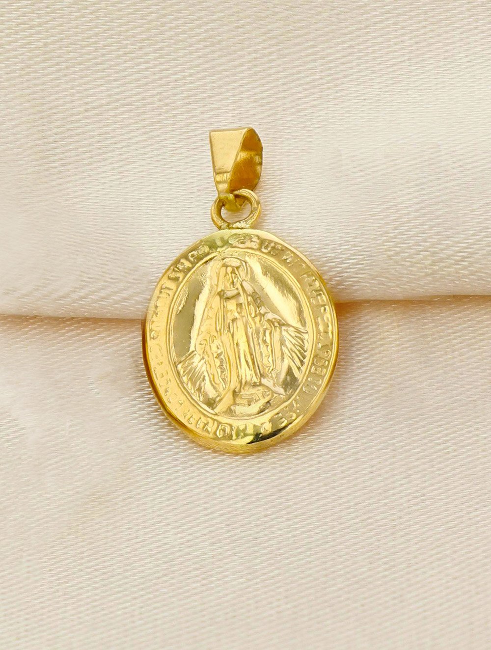 MN-D9GJ-02.jpg Dije Virgen Milagrosa Oro 18K Ancho - Imagen 1