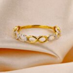 Anillo De Oro 18K Cintillo Infinitos