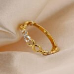 Anillo De Oro 18K Cintillo Infinitos