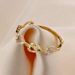 Anillo De Oro 18K Cintillo Corazones