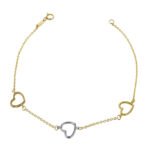 Pulsera De Oro 18K Corazones - Imagen 2