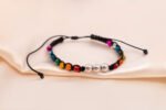 Pulsera Oro Blanco 18K Con Piedras De Colores