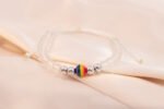Pulsera Oro Blanco 18K Con Piedra Multicolor