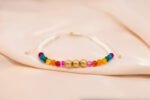 Pulsera Oro 18K Con Piedras De Colores