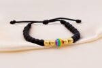 Pulsera Oro Blanco 18K Con Piedra Multicolor