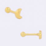 Piercing Oro 18K Para Oreja, Dije Luna - Imagen 2