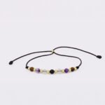 Pulsera Oro 18K Con Piedras Granate Amatista Y Ónix - Imagen 2