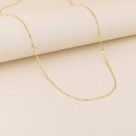 Cadena De Oro 18K Tejido Escalera Plana. Ancho