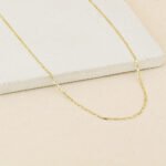 Cadena De Oro 18K Tejido Escalera Plana. Ancho