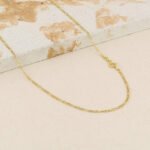 Cadena De Oro 18K Eslabón 3X1 Sesgado. Ancho