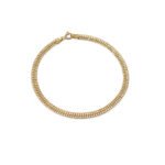 Pulsera De Oro Amarillo 18K Tejido Sedusa Hueca - Imagen 3