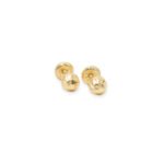 Topos De Oro Amarillo 18K Esfera Diamantada Con Broche Rosca - Imagen 2