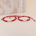 Pulsera Tres Oros 18K Hilo Rojo - Imagen 2