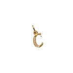 Dije De Oro 18k Letra C Con Piedras Blancas - Image 2