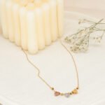 Collar De Oro 18K Tres Corazones Tres Oros. Ancho Frontal