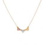 Collar De Oro 18K Tres Corazones Tres Oros. Ancho Frontal - Imagen 2