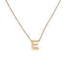 Collar De Oro 18K Con Dije Incrustado Letra E - Ancho Frontal De La Letra E - Image 2