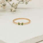 Anillo De Oro 18K Cintillo Doble Corazón- Ancho Frontal