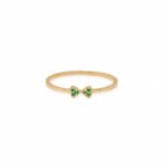 Anillo De Oro 18K Cintillo Doble Corazón- Ancho Frontal - Imagen 2