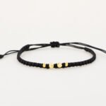 Pulsera Oro 18K Con Esferas Lisas Y Diamantadas