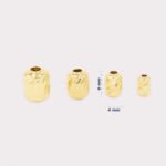 Cilindro De Oro 18K Diseño Diamantado Para Pulsera De Hilo