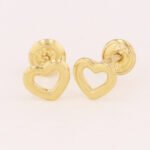 Topos De Oro 18K Corazón Contorno