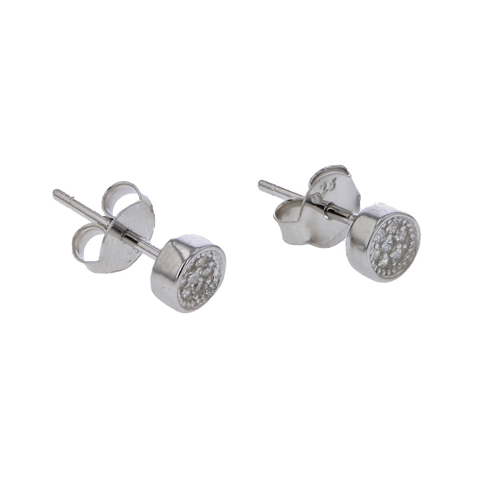 1320056.jpg Aretes De Plata 925 Topo Centro Tallado Borde Liso 0,9 G. - Imagen 1