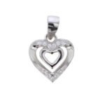 Dije De Plata Doble Corazon Rodinado 1  G.