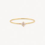 Anillo Oro 18K Con Piedra Blanca