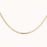 Cadena Oro 18k Tejido Escalera Plana