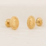 Topos De Oro 18K Virgen Guadalupe Con Broche De Seguridad - Imagen 2