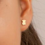 Topos De Oro 18K Oso Galleta Con Broche De Seguridad - Imagen 3
