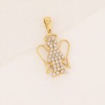 Dije De Oro 18k Ángel Con Piedras Blancas - Image 2
