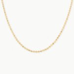 Cadena De Oro 18K Tejido Militar Esferas Diamantadas