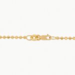 Cadena De Oro 18K Tejido Militar Esferas Diamantadas - Imagen 3